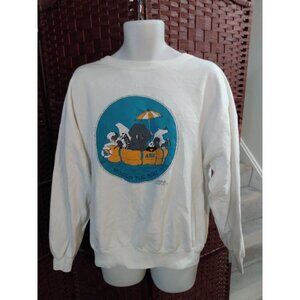 Vintage 90s Save Our Planet Species Sweatshirt Animals Noah's Ark Parody XL